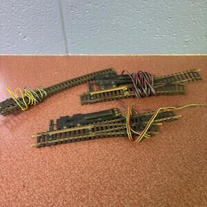 Lot 2 Atlas HO Snap Rail Left Switch & 1 Curve Terminal Track Brass Connectors